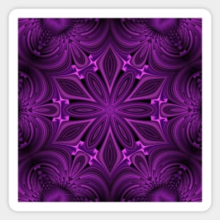 pink and purple hexagonal floral fantasy kaleidoscopic design Sticker